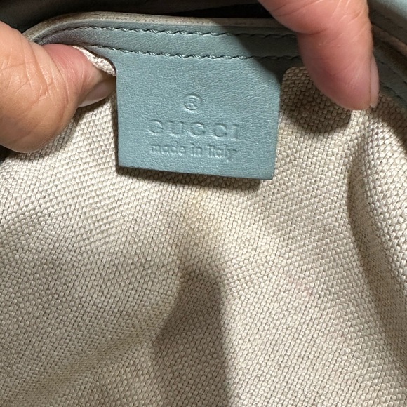 Gucci Beige and Teal Women's Tote Bag Authentic Large . - Picture 9 of 11